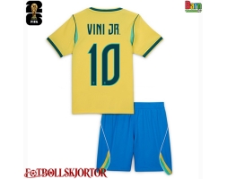 Brasilien Vinicius Junior #10 Hemmakläder Barn VM 2026 Kortärmad (+ Korta byxor)
